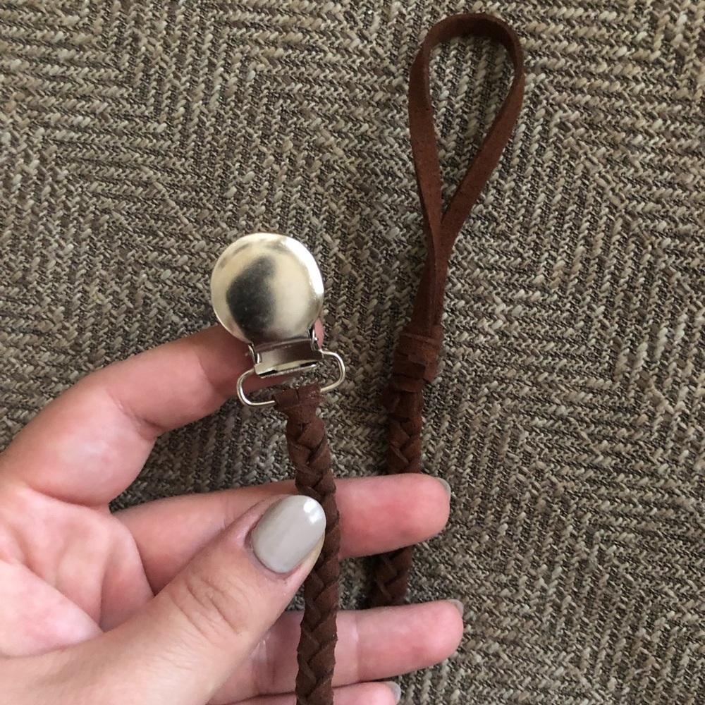 Braided pacifier clip